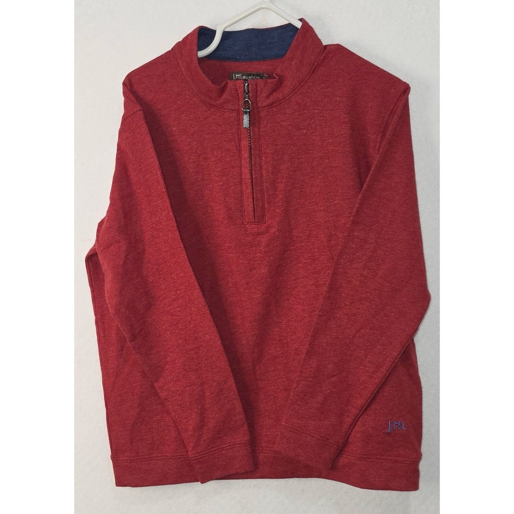 J.McLaughlin Boys Clermont Solid Quarter-Zip Pullover Wine Red Size 6 NWT